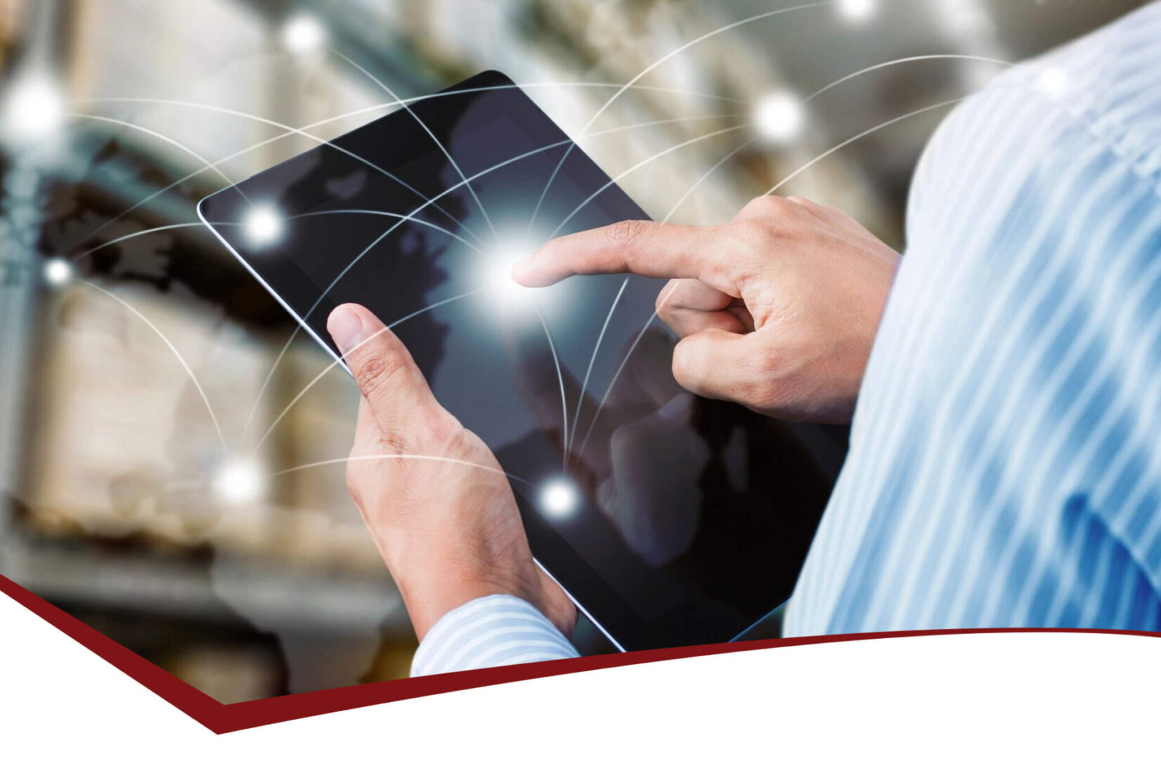 A person is holding an ipad in their hands.