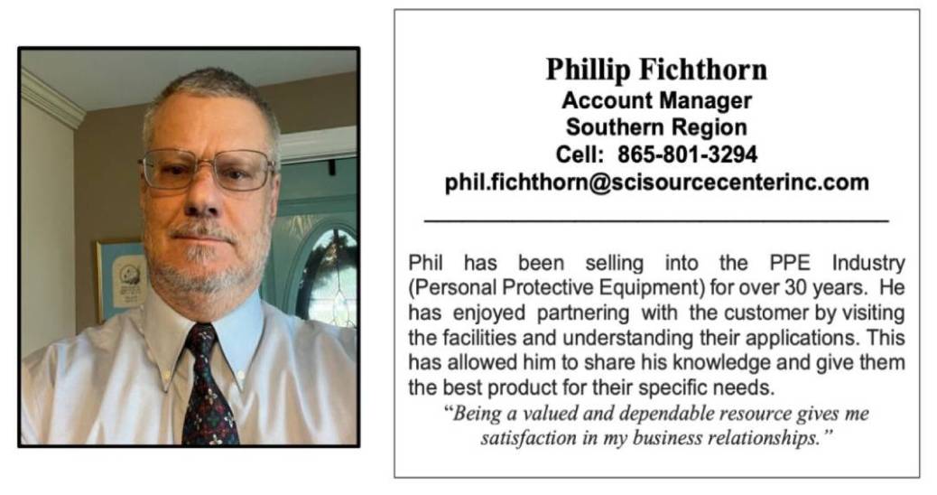 Headshot of man beside business contact card