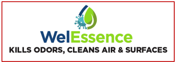 Logo for VelEssence, promoting water filters and clean air.
