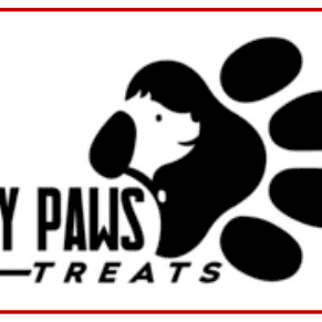 Dog paw logo with "My Paws Treats.